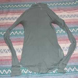 Aritzia The Group by Babaton turquoise long-sleeve turtleneck ribbed top